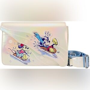 Disney Loungefly Purse Winter Day with Mickey Minnie Pluto Bag New With Tags